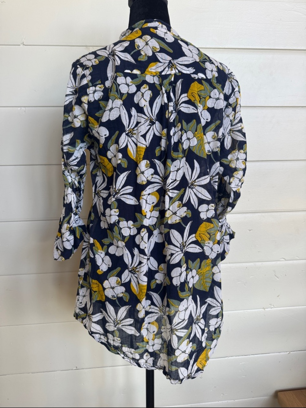 Magazine Floral Tunic Top 100% Cotton with 3/4 Sleeve Top Women’s XL - Picture 4 of 13